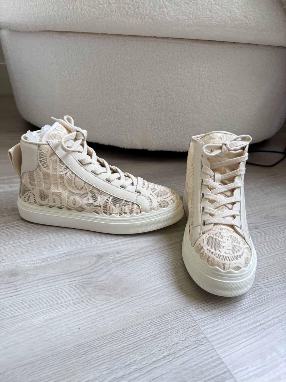 Chloé Lauren Mid Top Sneakers - Size 41